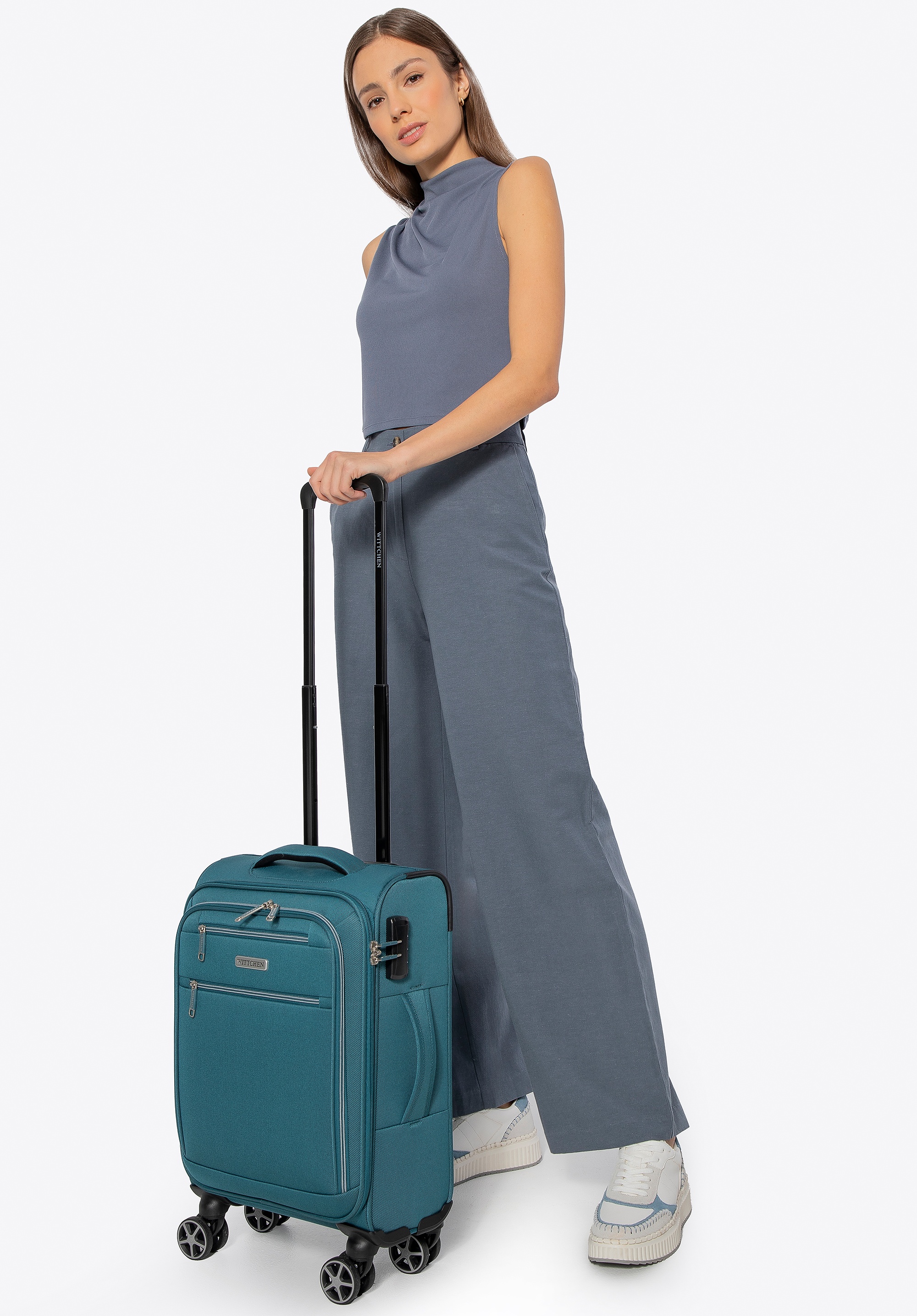 Walizka kabinowa miękka z poliestru morska