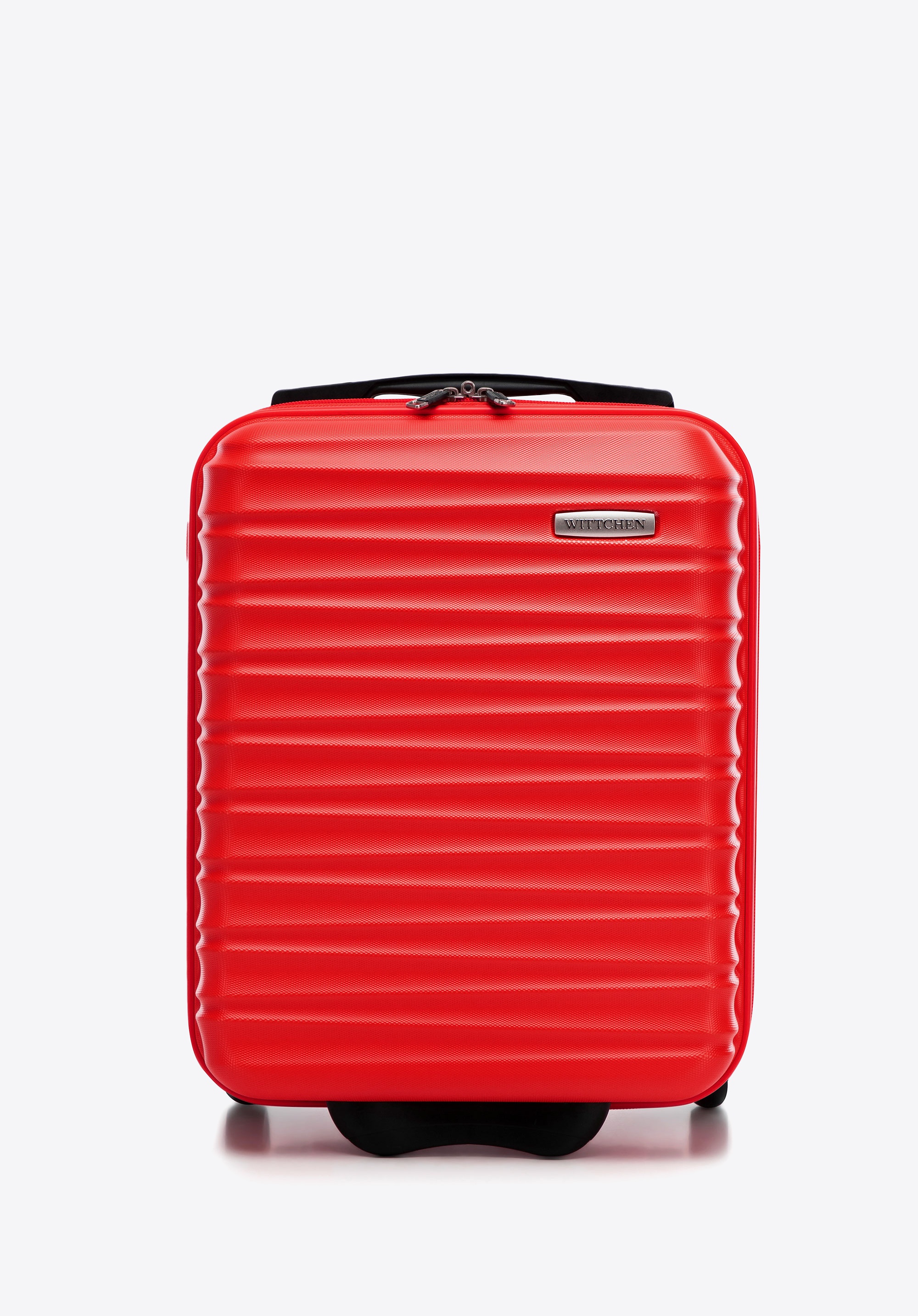 Walizka kabinowa z ABS-u z żebrowaniem czerwona