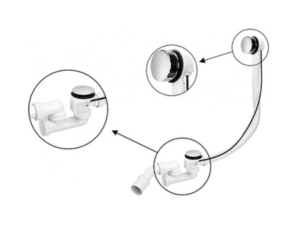 Darmowa Dostawa - Syfon do wanny chrom McAlpine HC31MN1