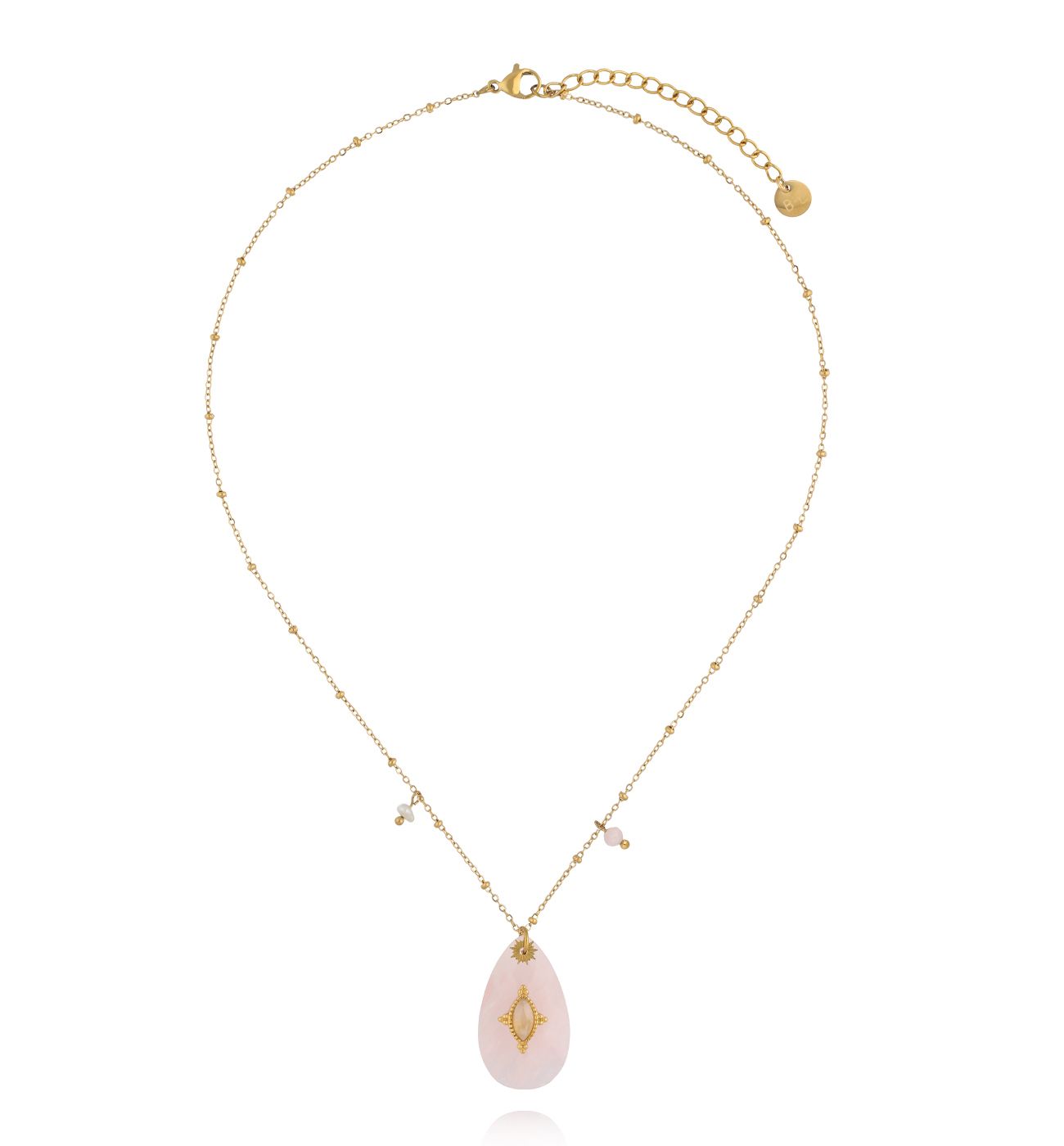 Naszyjnik z kwarcem różowym - By Dziubeka