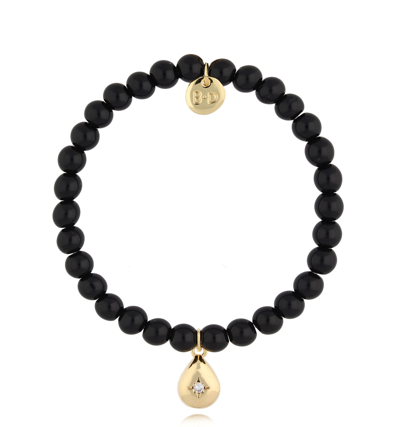 Bransoletka z czarnymi agatami Renee - By Dziubeka