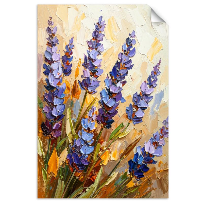 Naklejka samoprzylepna Feeby Lawenda Kwiaty efekt farby 60x90cm 1szt