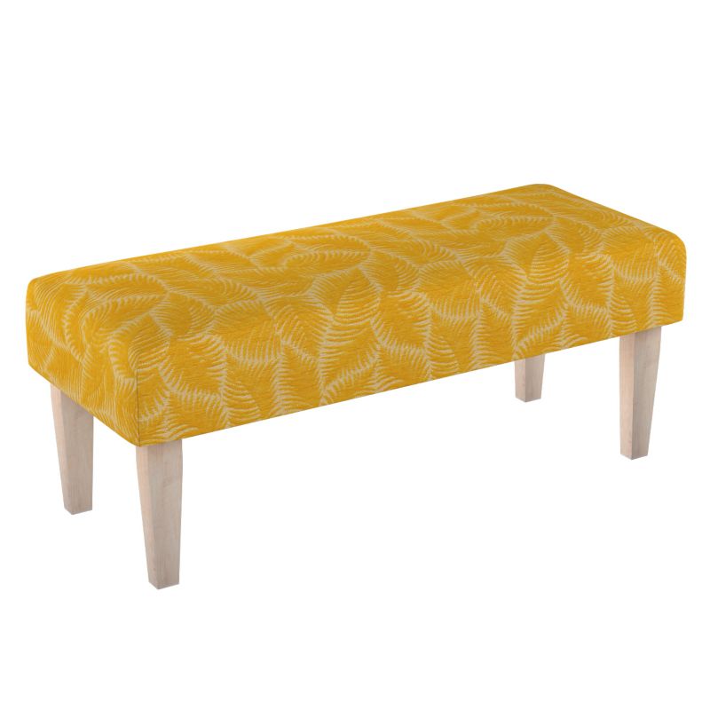 Ławka Dekoria 100 x 40 x 40 cm miodowe liście paproci na beżowym tle 1 szt.