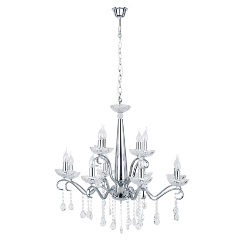 Lampa Wisząca SPOT Light 12xE14 40W Chrom i Transparentne Szkło, Nowoczesny Styl od Polskiego Producenta, 1 szt.