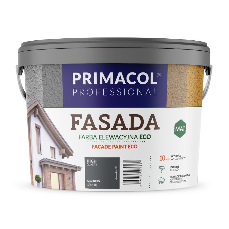 Farba Fasada Eco Primacol, kolor grafitowy, 9 l, 1 szt.