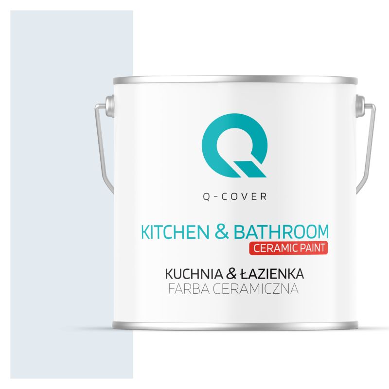 Farba Ceramiczna Kuchnia & Łazienka Q-Cover Biel złamana w błękit H0179 Głęboki Mat 5L
