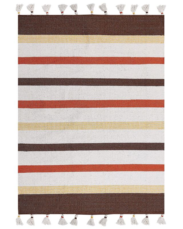 Dywan bawełniany 140 x 200 cm brązowo-beżowy Hisarli 1 szt.