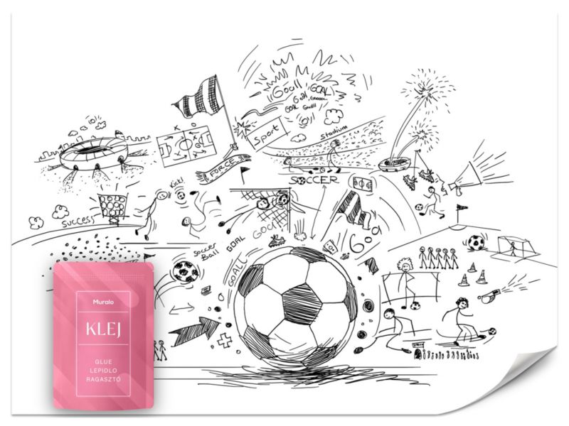 Fototapeta Muralo Piłkarskie Rysunki 500x350 cm 1szt.