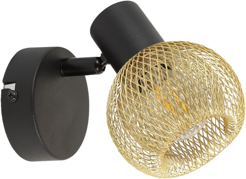 Spot Loretto 1-punktowy E14 czarno złota