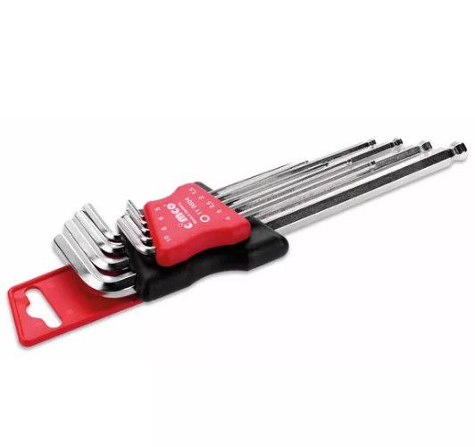 Komplet kluczy sześciokątnych SW1,5 - SW10 z kulką 110606 CIMCO