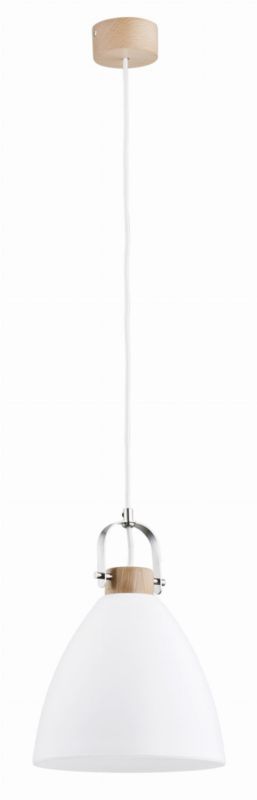 Lampa wisząca Alfa Hefrmina biała jasne drewno wym: 100 x 22 x 22 cm 1xE27 x 1 szt.