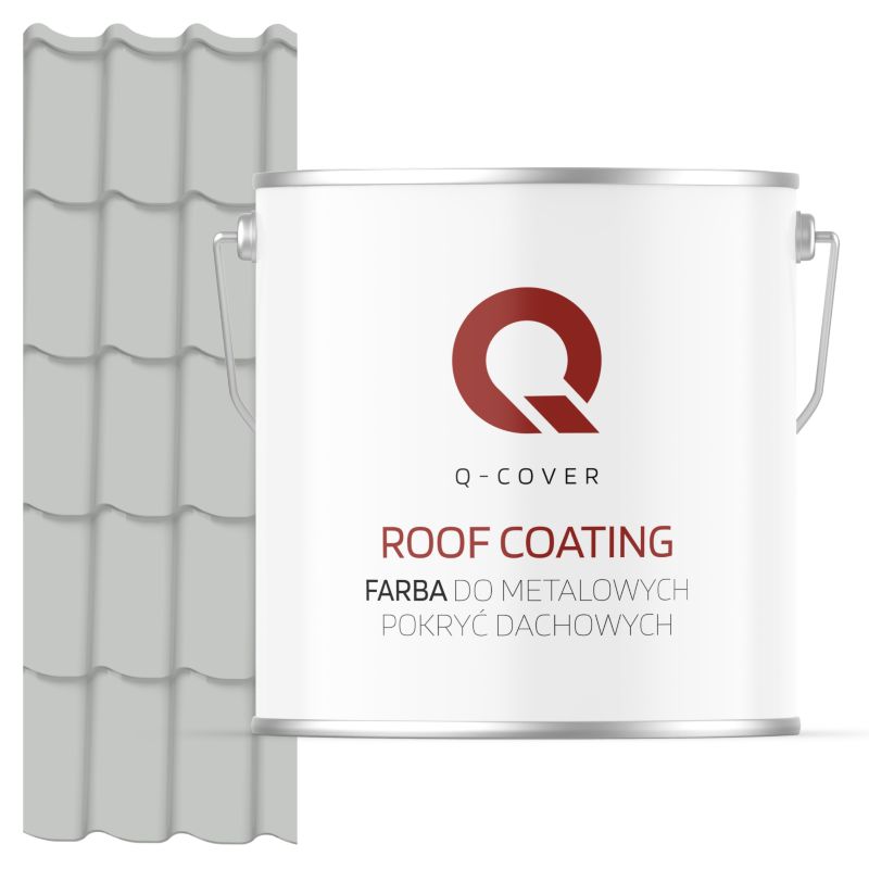 Farba do Metalowych Pokryć Dachowych Q-Cover Szary jasny RAL7035 Satyna 5L