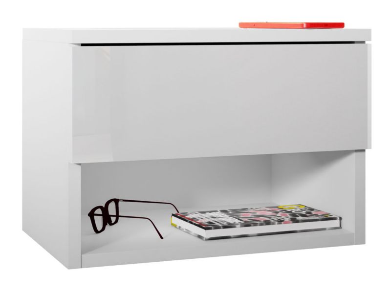 Szafka nocna MIRJAN 24 Nece biały/biały połysk 1 szt.