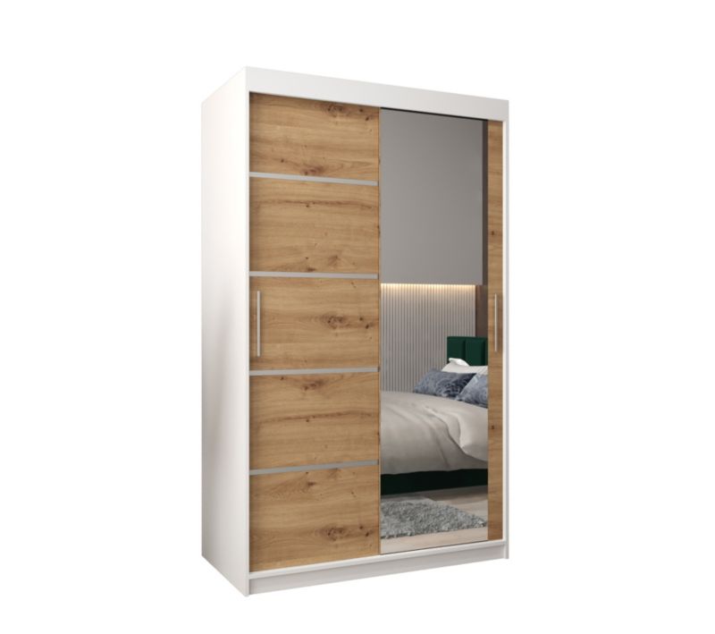 Szafa przesuwna Garderoba Abiks Verona 2 120 biały + artisan 1 szt.