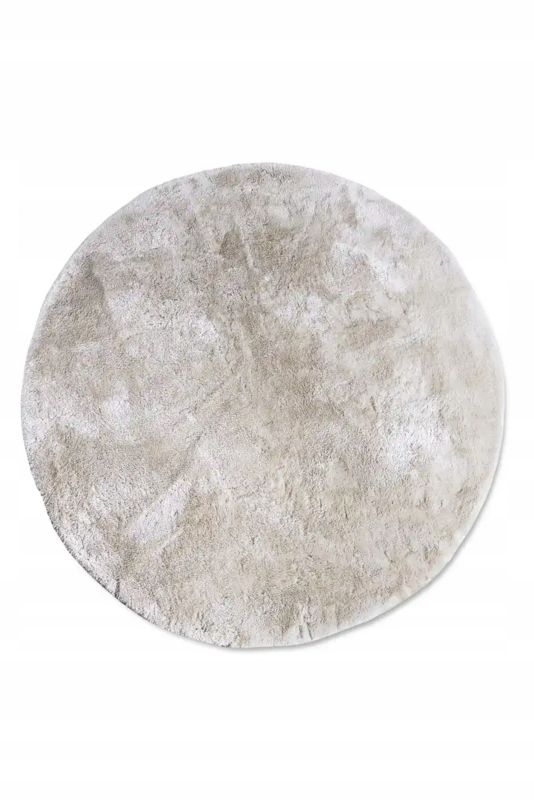 Dywan Hanse Home okrągły 200cm pluszowy shaggy do salonu, kremowo beżowy w mazaje 1 szt.