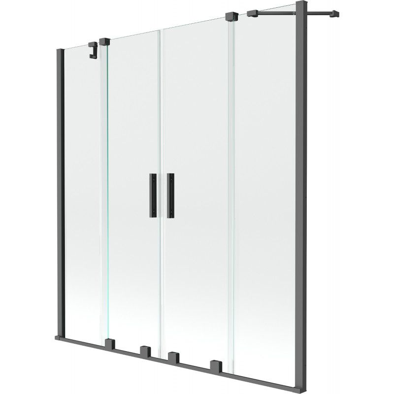 Parawan nawannowy rozsuwany Mexen Velar gun metal 150x150 cm 1 szt.