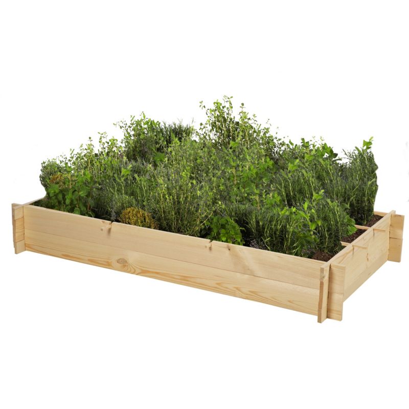 Skrzynia ogrodowa MODO24 podwyższona do uprawy warzyw i ziół 80 x 146 cm naturalna 1 szt.