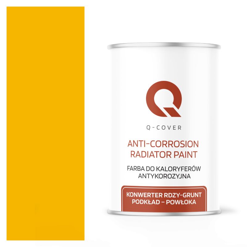 Farba do Kaloryferów Antykorozyjna Q-Cover Żółty kadmowy RAL1021 Wysoki Połysk 1L