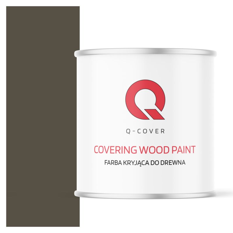 Farba Kryjąca do Drewna Q-Cover Szaro-Brązowy RAL7013 Półmat 2.5L