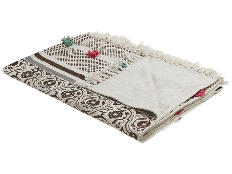 Koc Chinsurah Bawełna 130 x 180 cm Brązowy 1 szt.