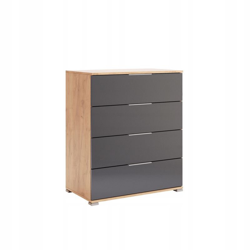 Komoda Lana 4 szuflady dąb szary INTESI nowoczesna do sypialni i salonu 80x40x90 cm 1 szt.