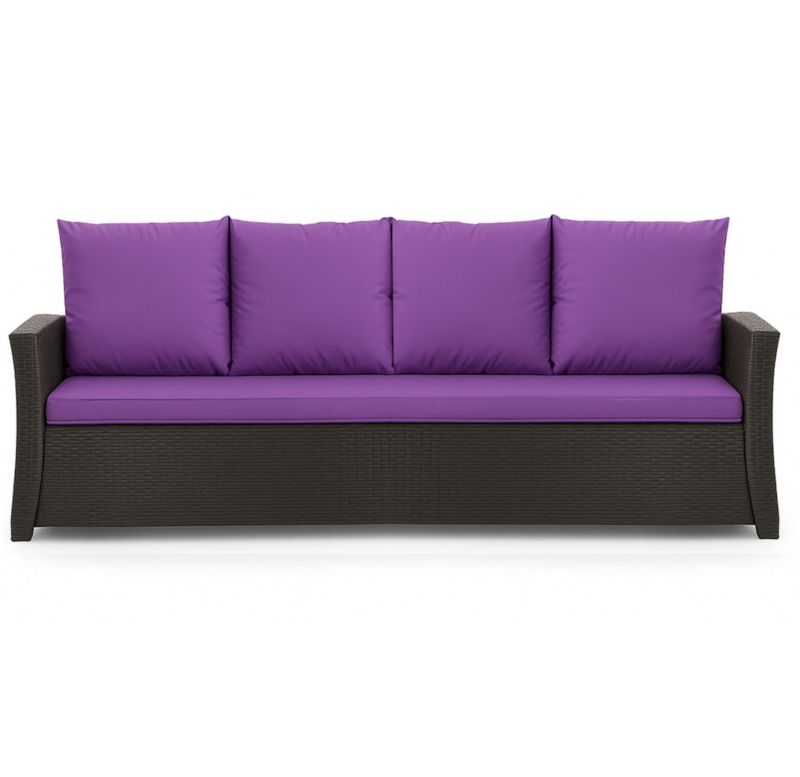 Poduszka ogrodowa na sofę rattanową 3-os, Setgarden, 180x60x50cm Fioletowa Poduszki na meble ogrodowe-Technorattan, Mix, 1szt