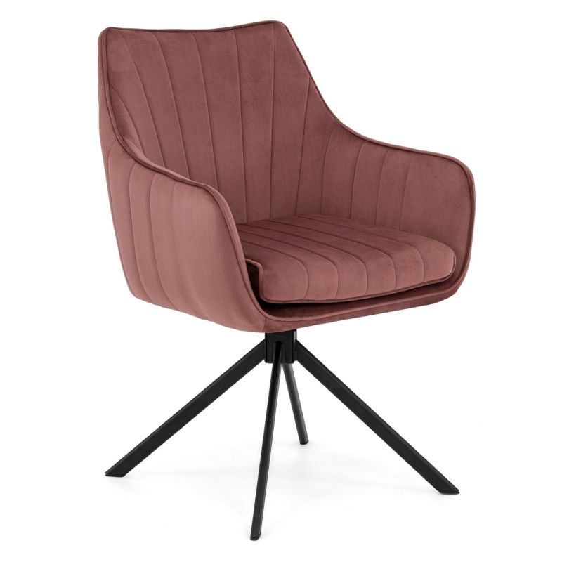 Krzesło obrotowe MebleMWM ALEX welur różowy 1 szt.