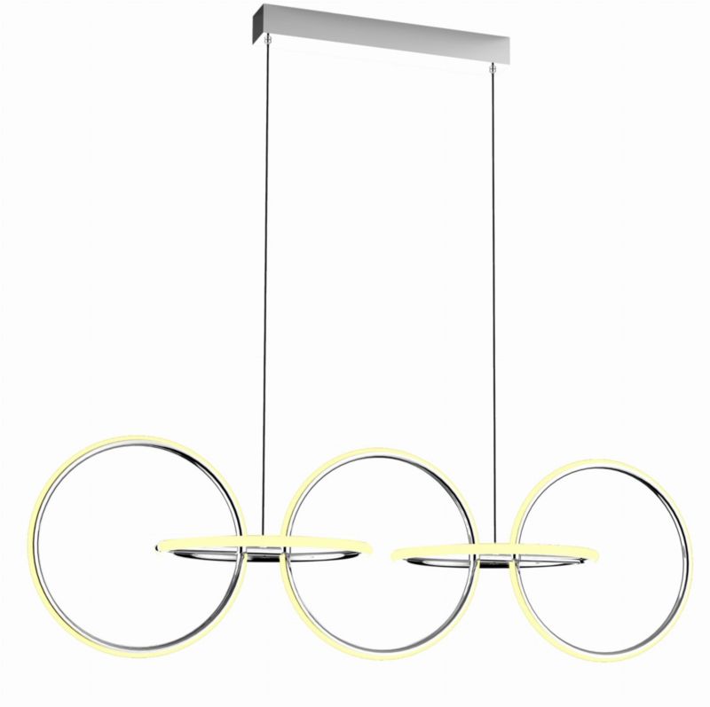 Lampa sufitowa wisząca Apeti Kos chromowana-biała wym: 120 x 114 x 35 cm wbudowany LED 60W 1 szt.