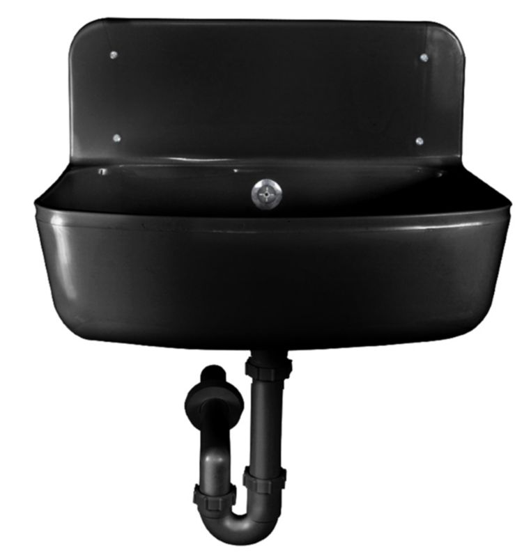 Zlew Domotechnika gospodarczy 49x35cm syfon korek czarny 1szt