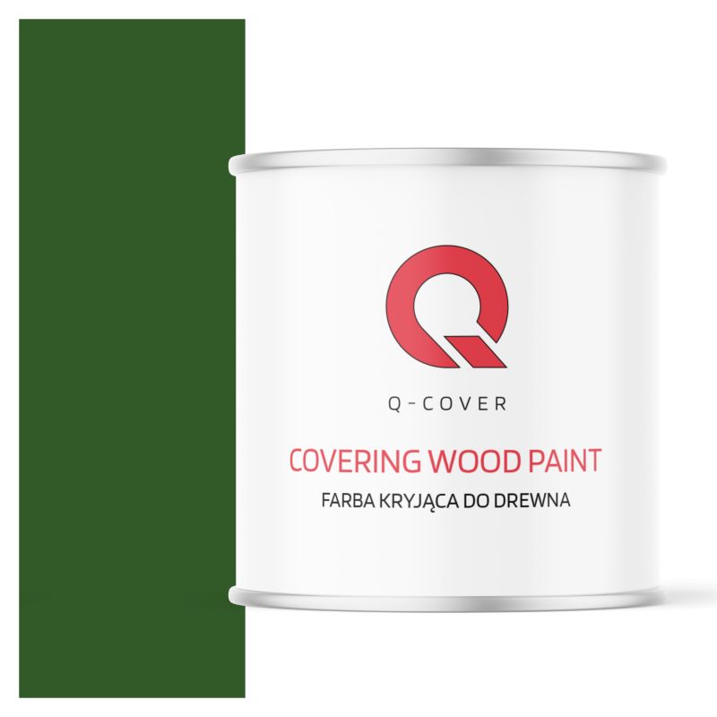Farba Kryjąca do Drewna Q-Cover Zielony Liściasty RAL6002 Półmat 2.5L