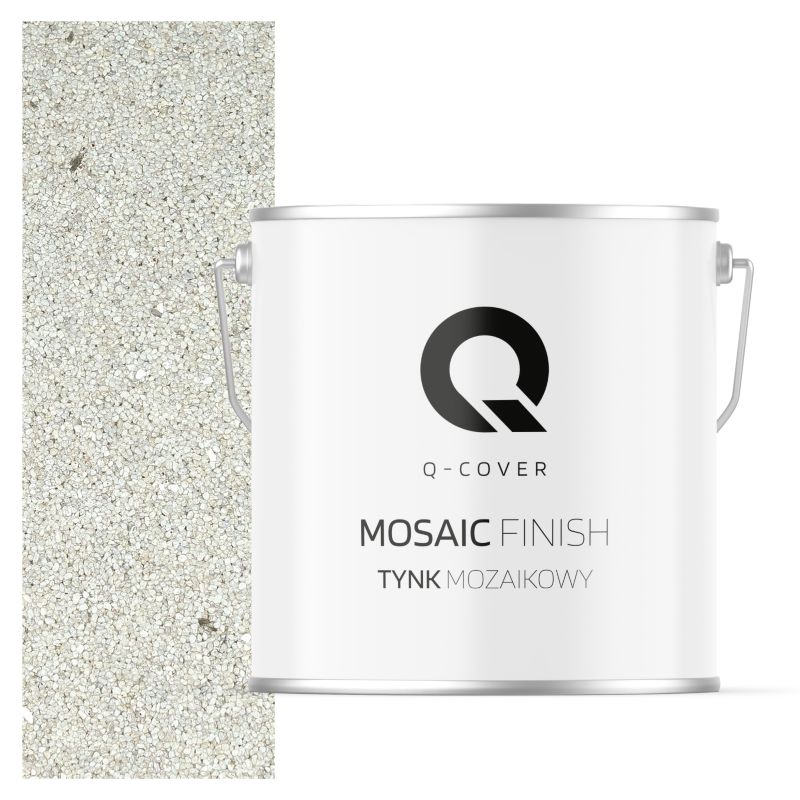 Tynk Mozaikowy Q-Cover Biały ze srebrną miką M07 7KG