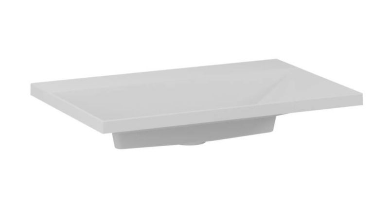 Umywalka wpuszczana KROFAM EDGE 70 cm biały mat kwarcowa bez otworu na baterię 1 szt.