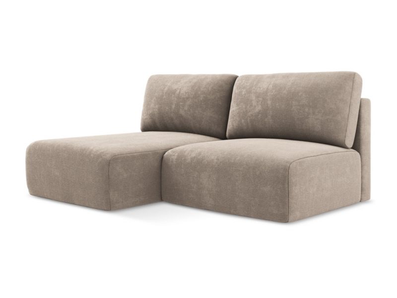 Lewy narożnik z funkcją spania LaMiaSofa OSTIA z tkaniny szenilowej 210x149 cm ciemny beż 1 szt.