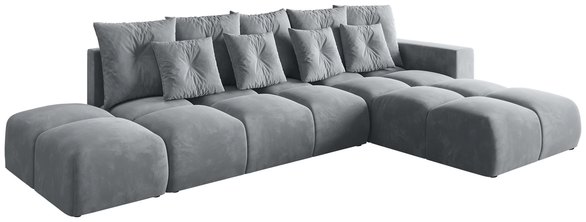 Szary narożnik rozkładany nowoczesny z funkcją spania RAMIRO