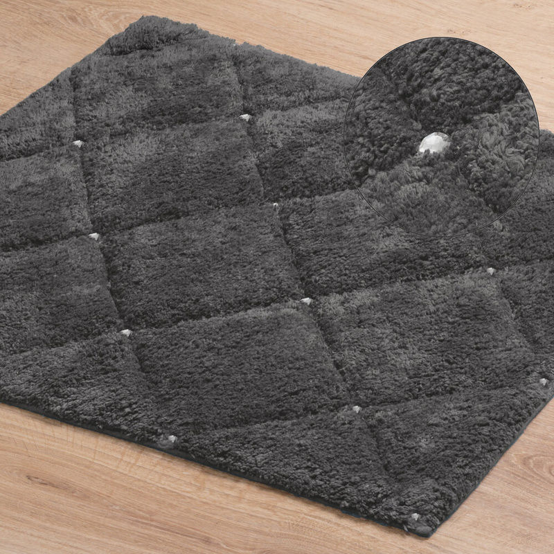 Dywanik łazienkowy 50x70 cm CHICO stalowy bawełniany miękki