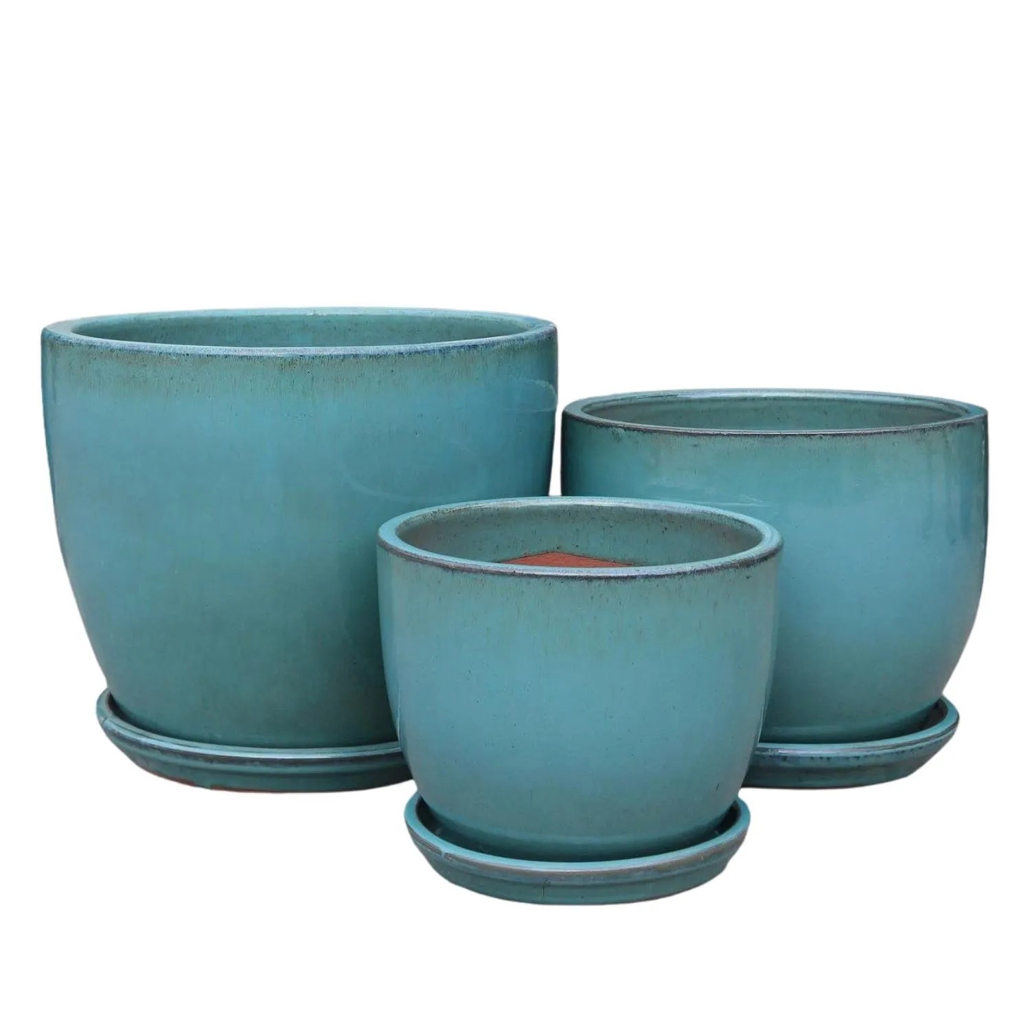 Donice Soller Failling Green z podstawką komplet 3 szt.