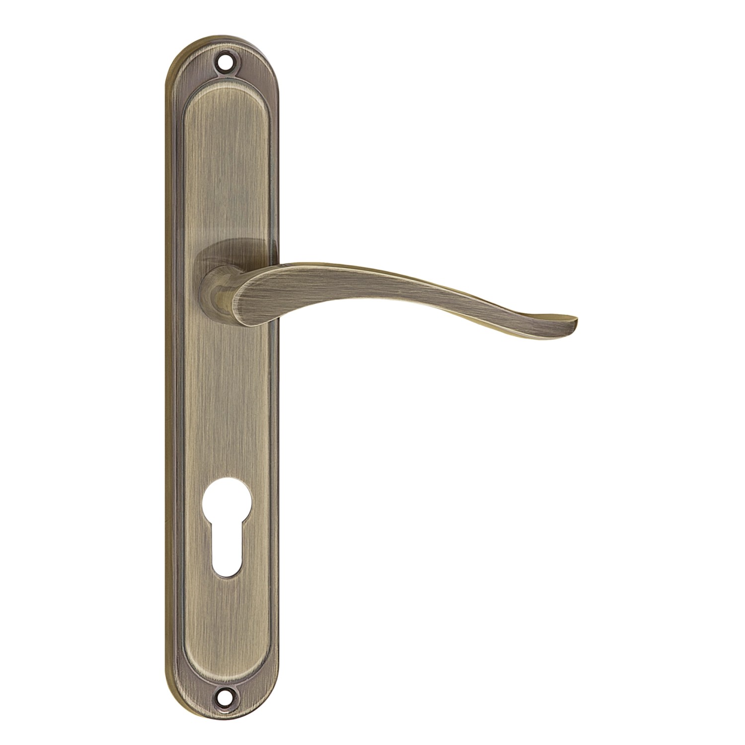 Klamka z szyldem Nicole patyna