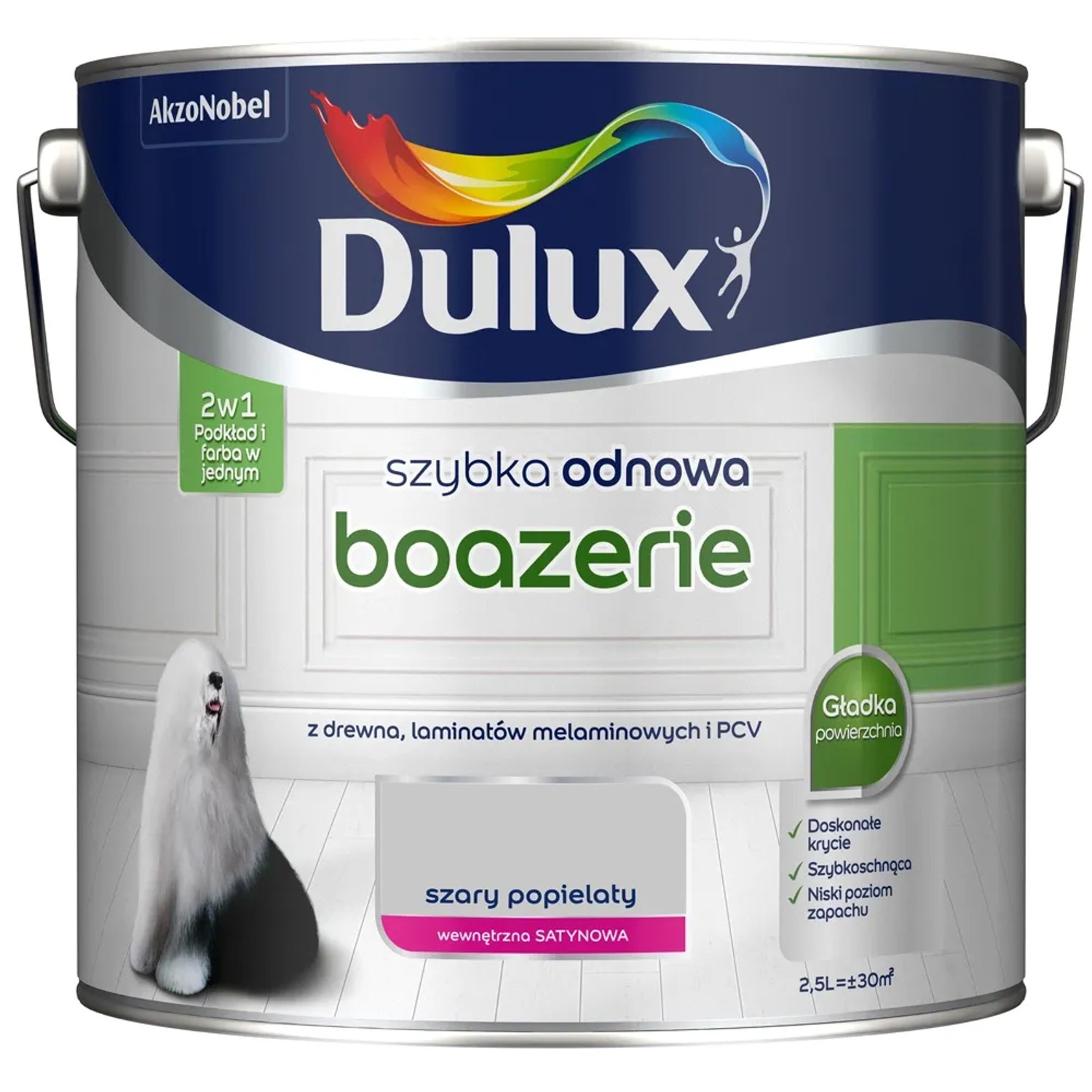 Dulux Szybka Odnowa Boazerie szary popielaty 2,5 l