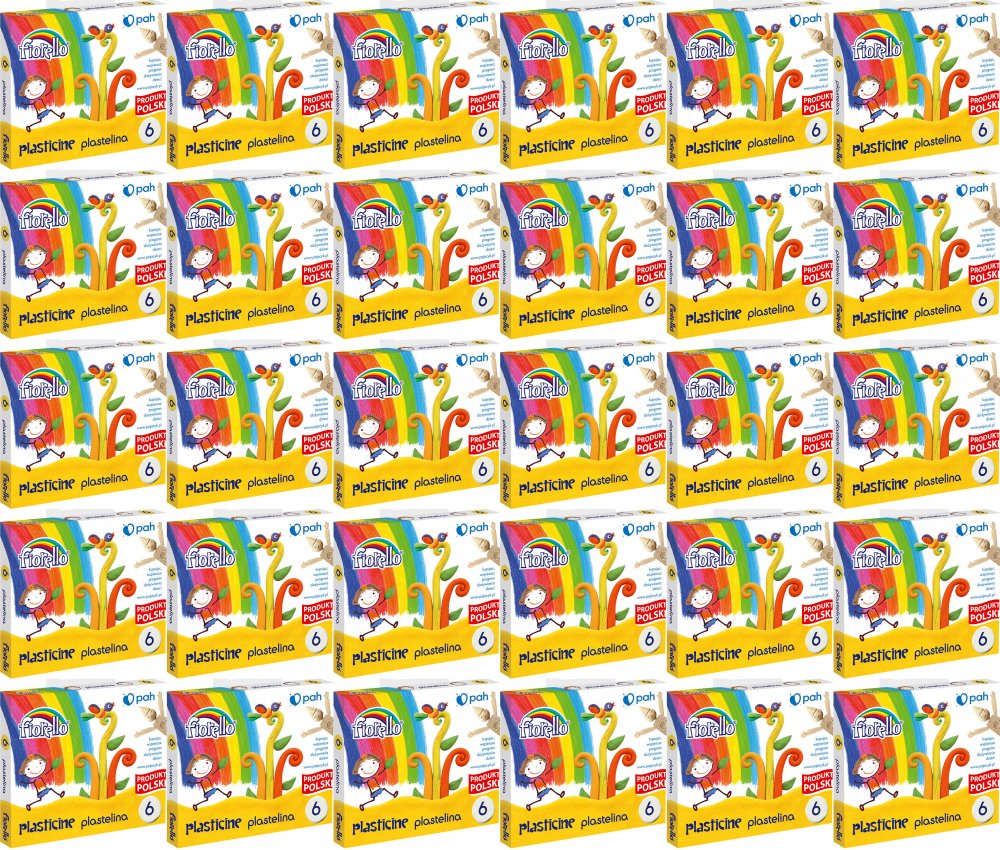 30x Plastelina Fiorello, 96g, 6 kolorów