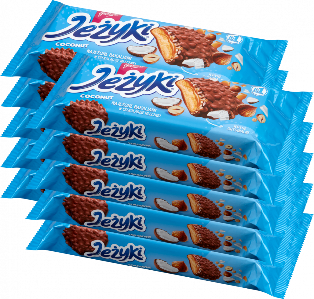 10x ciastka Jeżyki, kokosowy, 140g