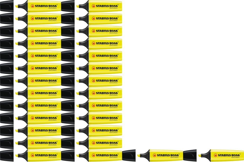 200x Zakreślacz Stabilo, Boss Original 70/24, ścięta, żółty