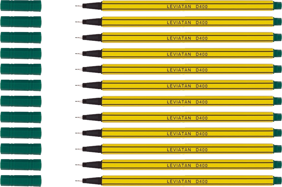 12x Cienkopis Leviatan, D400, 0.4mm, zielony