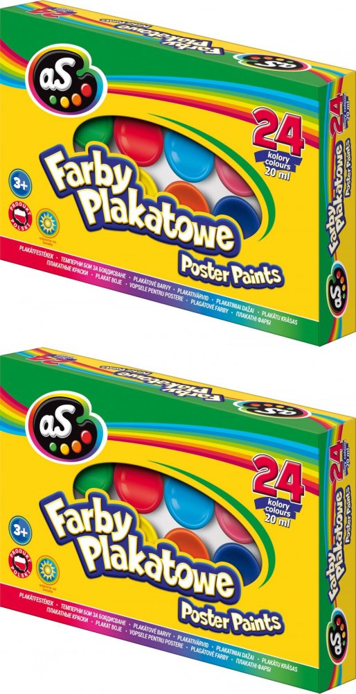 2x Farby plakatowe Astra AS, 20ml, 24 sztuki, mix kolorów