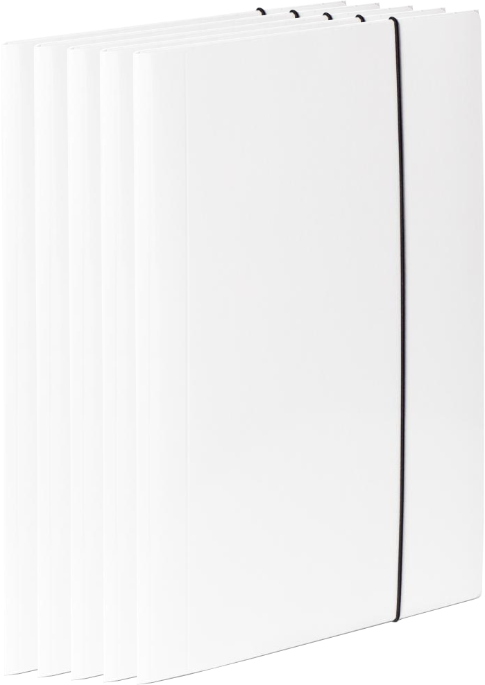 5x Teczka kartonowa z gumką VauPe Soft, A4, 450g/m2, 20mm, biały