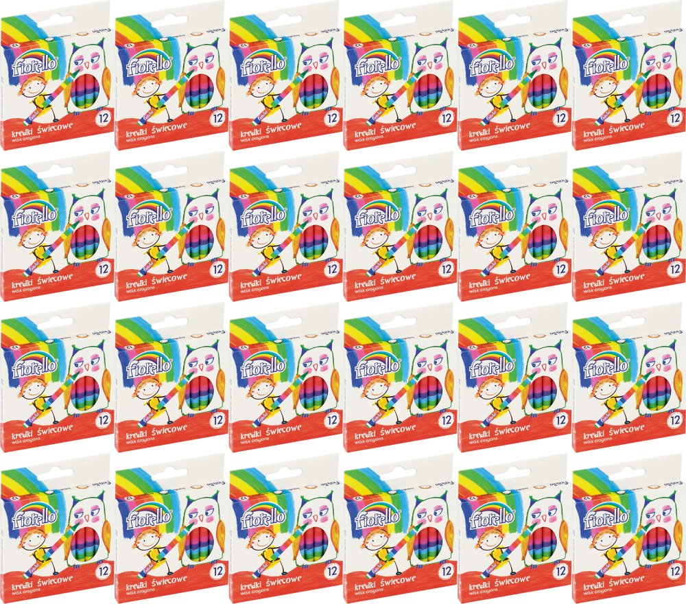 24x Kredki świecowe Fiorello, 12 sztuk, mix kolorów