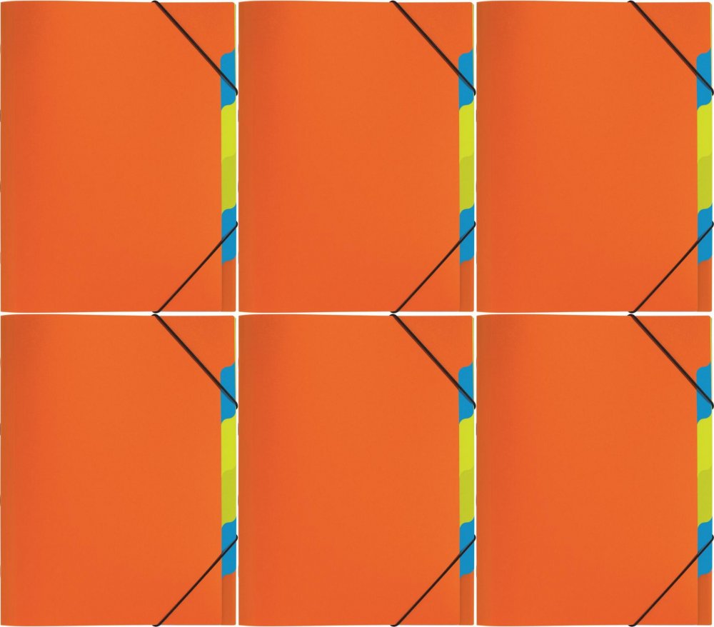 6x Teczka z przegródkami Pagna, A4, 5 przekładek, pomarańczowy