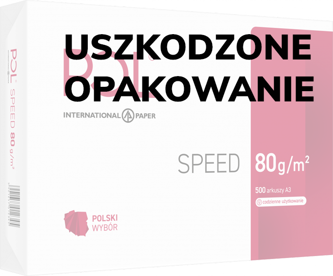 Outlet: USZKODZONE OPAKOWANIE Papier ksero ekologiczny Polspeed, A3, 80g/m2, 500 arkuszy, biały