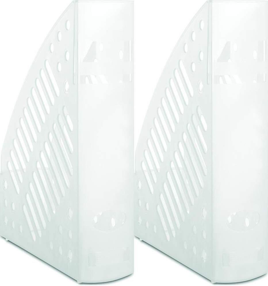 2x Organizer na dokumenty Donau, A4, 70mm, do 700 kartek transparentny biały