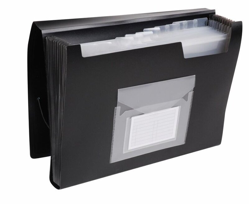 Teczka z przegródkami Q-Connect, A4, 12 przegródek, czarny