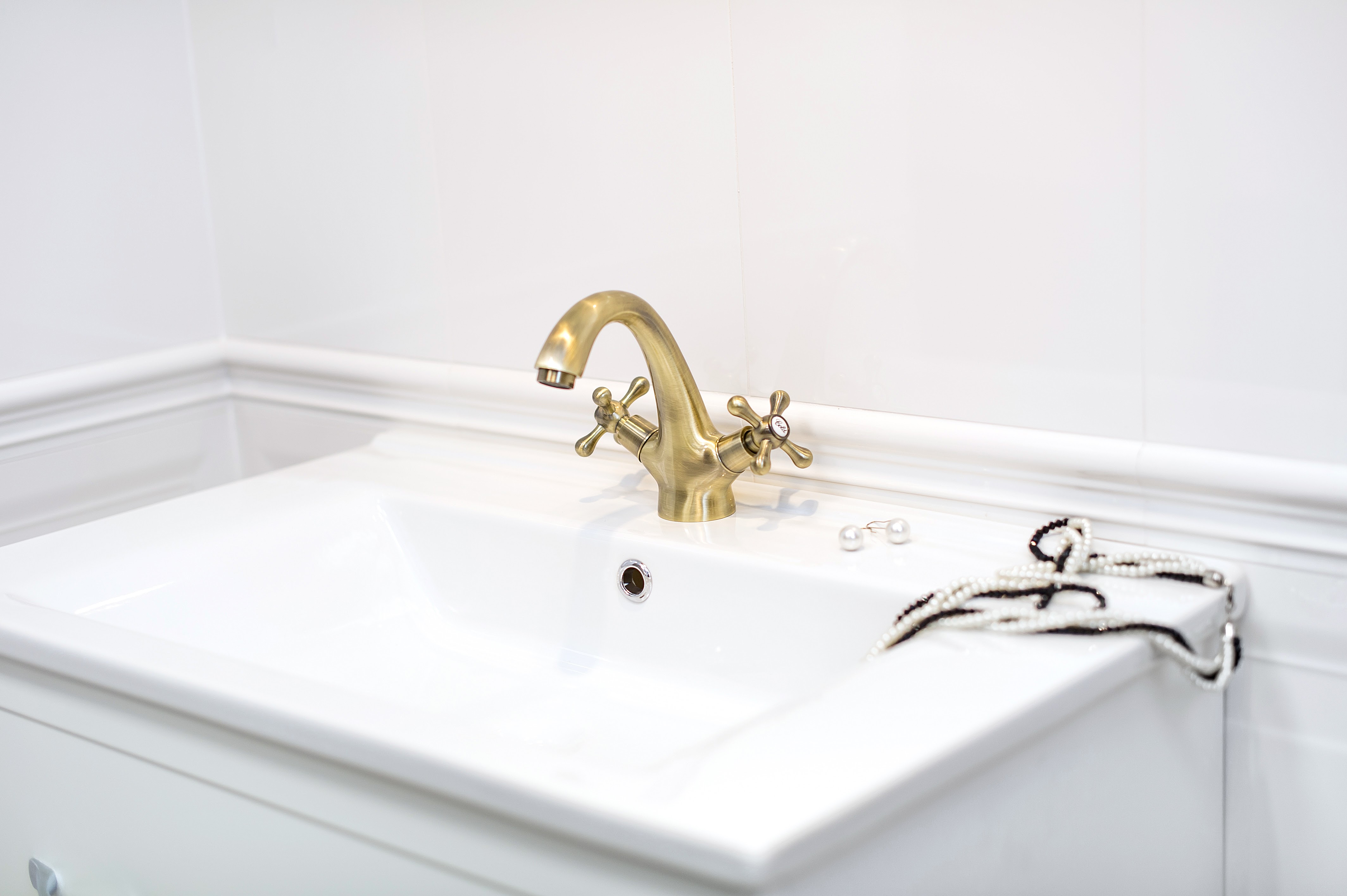 Kuchinox Stilo bateria umywalkowa stojąca mosiądz antyczny BKI522D